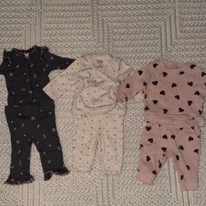0-3 Month Girl Outfit Set Bundle Including Heart Designs